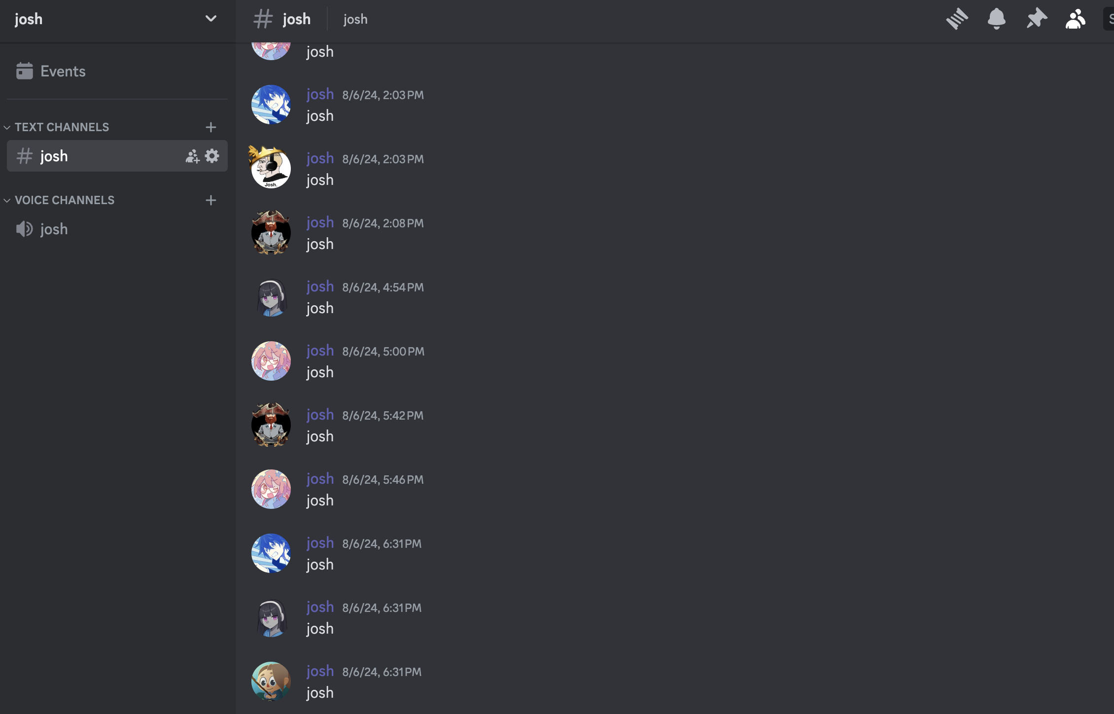 josh discord screenshot